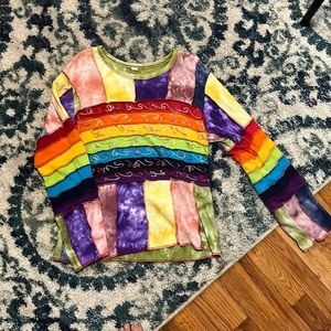 ⭐️ Multi color stitched sweater boho hippie style
